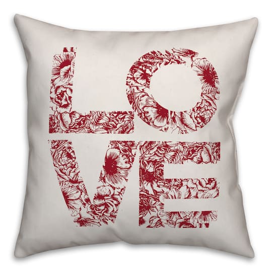 Love Floral Throw Pillow
